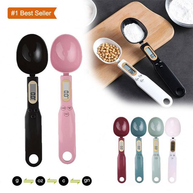 Jumon Electronic Digital Kitchen Spoon Scale 500g LCD Plastic ABS Material 1 Year Warranty