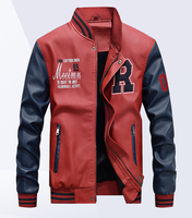 YAJIANUO Veste de motard en cuir personnalisée pour hommes Veste de baseball en imitation cuir pour l'hiver