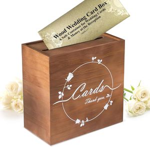 Wooden Wedding Card Box With Slot and LidModern Decorative Wedding Gifts and Money for Baby and Bridal ShowersGraduationsParties