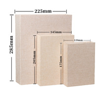 Boîte de rangement pour photos de petite taille 4"x6"/5"x7"/8"x10" en lin, boîte à cartes postales décorative en lin, ensemble de boîtes en faux livre en lin