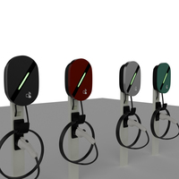 Nouvelle borne de recharge murale intelligente pour véhicules électriques, bande LED intelligente, 32A 7kW 11kW 22kW, charge AC, étanche IP65