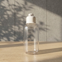 Bouteille en plastique PET transparente avec échelle graduée et bouchon à clapet, récipient de distribution de liquides pour appâts de pêche et stockage de médicaments