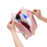 Dichos PVC Transparent Lot de Trois Pièces Trousse de Toilette Étanche Sac de Plage Rangement de Voyage Trousse de Maquillage Minimaliste
