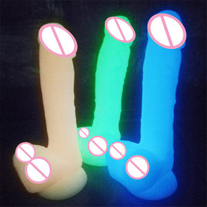 Светящийся в темноте силиконовый фаллоимитатор, неоновый цвет, одинарная плотность фаллоимитатор для женщин, мужчин, анальная, Веселая игра, гей, БДСМ, Вагина, клиторальный - Product Image 3