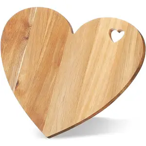 Kitchen Wooden Personalized Acacia Heart Small Shaped Cheese and Charcuterie Board