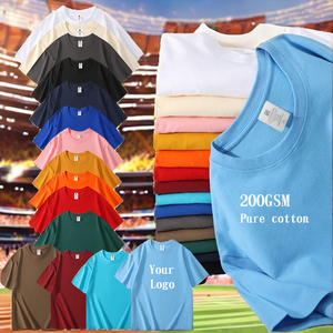 Camiseta de Algodón de Color Sólido para Hombre, Talla Grande, Tejido de Punto de 200 g/m², Transpirable, Logotipo Personalizado, Estampado Serigrafiado, Manga Corta - Product Image 2