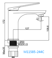 Robinet de lavabo monocommande moderne et contemporain Momali, chromé, pour salle de bain, en laiton et céramique, en promotion