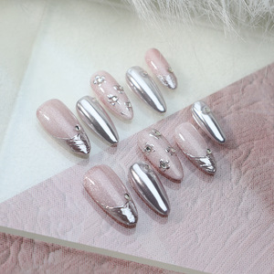 Fait à la main haut de gamme Jolie <span class=keywords><strong>Julie</strong></span> acrylique motif géométrique longue durée européen américain Nail Art patchs <span class=keywords><strong>ongles</strong></span> artificiels - Product Image 6