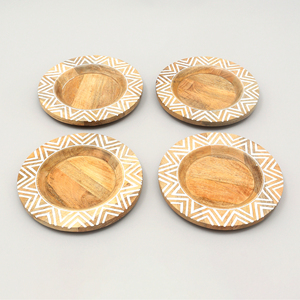 Sottopiatto in Legno da 13 Pollici con Design Geometrico per Decorazione Tavola - Product Image 5