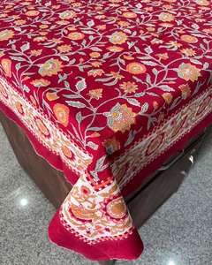 Latest Design Premium Quality Hand Block Printed Table Cloth Floral Cotton Table Cover Cloth Runner Mats Home Decor Napkin Set - Product Image 4