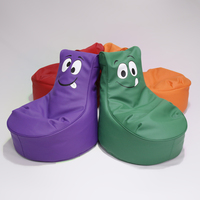 Sacs de haricots pour enfants, style canapé d'angle avec expression de smile, meuble de salon