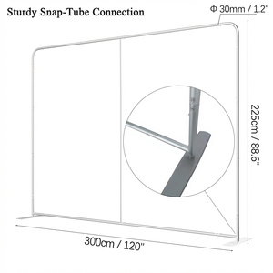 [US Stock] 10x7.5ft Tension Fabric Display <b>Stand</b> Hardware Only, Aluminum Tube Trade Show <b>Backdrop</b> Frame, 5-Min Tool-Free Setup - Product Image 2