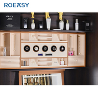 ROEASY Armoire en bois intelligente relevable pour rangement de garde-robe avec commande vocale et tactile, remontoir de montres et organisateur de bijoux