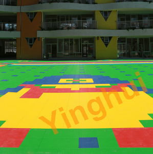 3x3 DIY extérieur de protection maison jeu cour arrière terrain de basket surface de sol avec système de drainage - Product Image 2