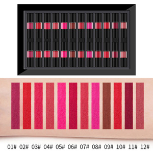 Cosmetic least wholesale lovely glitter long lasting matte lip <span class=keywords><strong>gloss</strong></span> with 24 tubes - Product Image 4