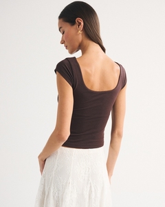 Haut de sport réversible à col rond, séchage rapide, protection UV, antistatique, durable, sans armatures, pour femme, idéal gym et yoga - Product Image 5