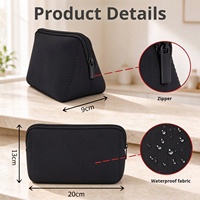 Trousse de Toilette en Néoprène Souple Imperméable avec Fermeture Éclair, Petite Pochette de Maquillage Portable pour l'Organisation des Voyages et des Produits de Beauté (Vente en Gros)