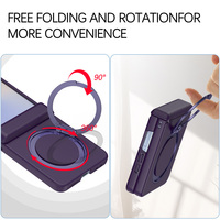 Casing pelindung ponsel ultra-tipis, casing ponsel penutup PC standar magnetis cincin 360 °, pelindung engsel wastafel ultra-tipis untuk Samsung Z Flip 7