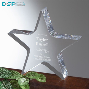 Trofeo Moderno en Forma de Pentagrama de Acrílico y Vidrio Vietnamita con Certificación ISO9001, Impresión UV para Recuerdos de Competiciones Personalizadas - Product Image 1