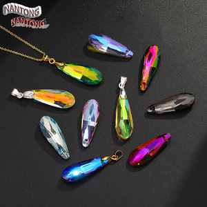 Perles en verre cristal en forme de goutte d'eau multicolores de Nantong pour accessoires de bijoux DIY - Product Image 2