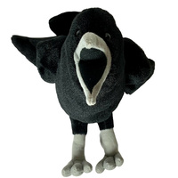 1509 vente en gros ODM OEM personnalisé noir bouche ouverte debout ombre corbeau corbeau oiseau peluche peluche pliable jouet peluche corbeau