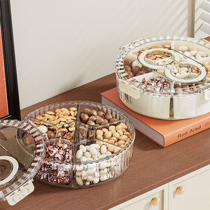 2026 New Arrival High-end Exquisite Plastic Fruit <b>Storage</b> <b>Box</b> Rotating Compartments Living Room Dried Fruit Snacks <b>Storage</b> <b>Box</b> - Product Image 5