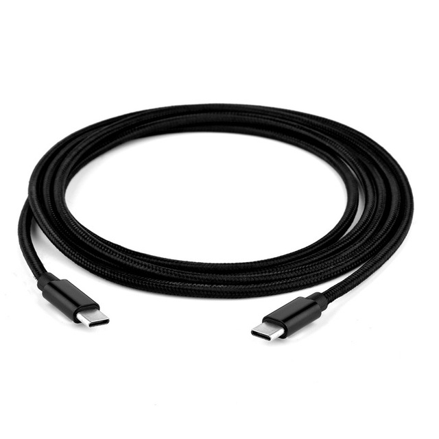 0.3m 1m 2m 60W Mobile Phone Camera Power Charger USB-C Type-C Male to Male Fast Braided PVC Charging Cable