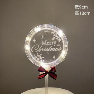 ท็อปเปอร์เค้กคริสต์มาสอะคริลิคพร้อมไฟ LED รูปน้ำผึ้งและหวานๆ ขนาด 9x18 ซม. สำหรับตกแต่งเค้ก - Product Image 2