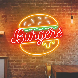 Letrero LED de Neón Profesional para Hamburguesas, Luz Personalizada con Logotipo de Comida Rápida para Decoración de Restaurantes y Tiendas - Product Image 2