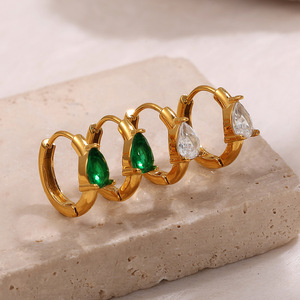 Geometric Shape Ear <b>Cuffs</b> 18K Gold Plated Stainless Steel Bezel Setting For Women Fashion <b>Cuff</b> <b>Earrings</b> - Product Image 3