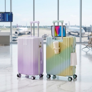 20-inch High-value Unisex Silent Rotating Wheel <strong>Suitcase</strong> Multifunctional Cup Holder with Lock Luggage case <strong>Suitcase</strong> - Product Image 1