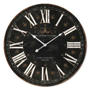 ขายส่ง vintage นาฬิกาออกแบบผนัง-นาฬิกาแขวนผนังขนาดใหญ่สไตล์วินเทจ,นาฬิกาแขวนผนังสีดำสว่าง