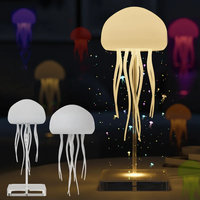Lampe Méduse 3D Mobile USB à Commande Vocale Intelligente, Intensité Variable, Couleurs Changeantes, Veilleuse Créative, Décoration Lumineuse Océanique Anime