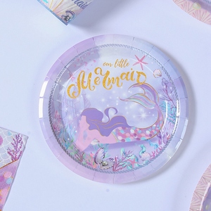 <span class=keywords><strong>Sirena</strong></span> viola stoviglie usa e getta piatti <span class=keywords><strong>sirena</strong></span> tazze tovaglioli <span class=keywords><strong>principessa</strong></span> ragazze felice <span class=keywords><strong>sirena</strong></span> forniture per feste di compleanno - Product Image 5