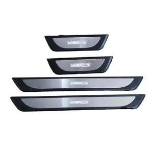 WZXD New Arrival Door Sill Guards Door Sill Plate With LED Black Steel For Toyota Yaris 2023