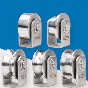 Ruota cingolata in ferro ad angolo di tipo V in acciaio inossidabile ruota con scanalatura per porta in ferro di grandi dimensioni puleggia in fune metallica in acciaio ruota scanalata in acciaio - Product Image 3