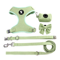 Harnais pour chien respirant en maille de haute qualité, sans traction, réfléchissant, ajustable, vert menthe, pour chiens de petite et grande taille
