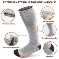 Chaussettes de ski d'hiver décontractées pour hommes en coton thermique chauffé à batterie rechargeable avec logo sur le dessous/le corps pour les sports de ski