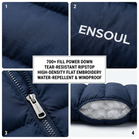 Veste d'hiver technique matelassée en duvet, coupe et couture sur mesure, imperméable, en tissu Ripstop, brodée, à haute capacité de rembourrage, conçue par le fabricant