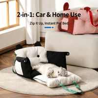 Coussin de siège auto universel pour chiens et chats, coussin de voyage confortable avec ceinture de sécurité pour siège avant de véhicule