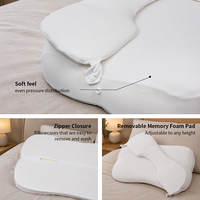 Oreiller en mousse à mémoire de forme JeeBay personnalisé avec logo couleur, orthopédique, à récupération lente, respirant, réglable en hauteur, pour dormeurs latéraux