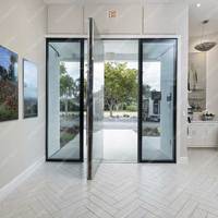 Sunnysky dernier design moderne villa portes d'entrée extérieures portes pivotantes en métal porte extérieure en acier pour la maison
