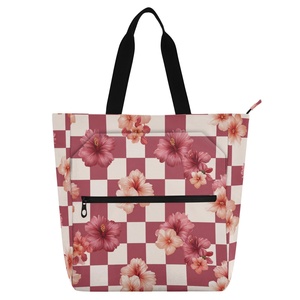 Wholesale Custom Hawaiian Checked Flower Book Bag Fashion Shoulder Bags Large Capacity <b>Handbag</b> for Book Class Knapsack - Product Image 1