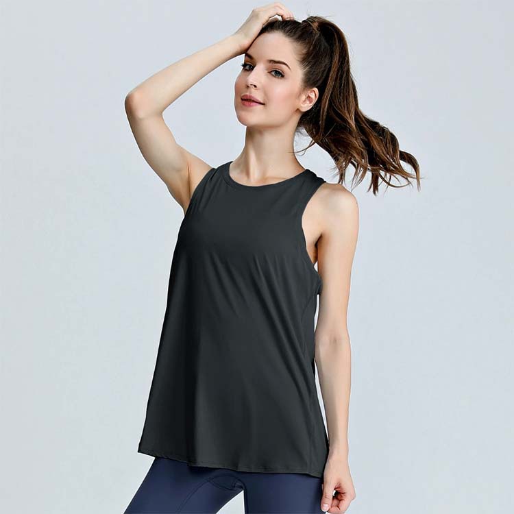 New Summer Breathable Quick-Dry Sports Vest Women Moisture-Wicking Loose-Fit Four-way Stretch V-neck Ice Silk Sleeveless Yoga