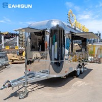 Seahisun Remorque de Restauration Mobile en Acier Inoxydable 304, Anti-Rouille, Grande Capacité, pour Fast-Food et Confiserie, avec Cuisine Complète, à Vendre