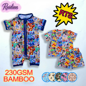 Ruidian Princess Halloween Print Bamboo Short Zippy Romper Baby Zipper Ready Stock Infant Outfit Bamboo Fiber Baby Short Zippy - Product Image 1