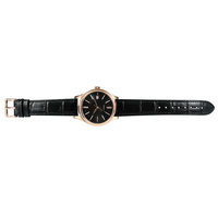 Bracelet en cuir noir femmes montre 30M étanche TMI NH35 mouvement montres mécaniques avec fonction d'affichage de la date montre-bracelet