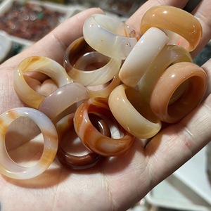 9 Soorten Diverse Brede Kleurrijke Agaat Edelsteen Jade Natuursteen Band Ring Mannen Vrouwen - Product Image 5