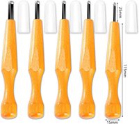 Kit de 7 outils de sculpture sur bois en acier inoxydable avec étui souple pour la sculpture manuelle, le linogravure et l'impression sur bois - Kit de linogravure DIY