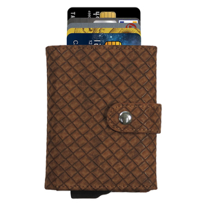 กระเป๋าสตางค์หนังแท้ CardHoda ป้องกัน RFID ดีไซน์มินิมอล ปิดแบบกระดุม ลายเรขาคณิต สำหรับทุกเพศ - Product Image 3